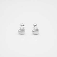 Load image into Gallery viewer, 925純銀｜磨砂胖胖心轉珠耳環 Frosted Fat Heart Earrings｜E389
