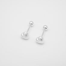 Load image into Gallery viewer, 925純銀｜磨砂胖胖心轉珠耳環 Frosted Fat Heart Earrings｜E389
