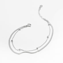 Load image into Gallery viewer, 925 Sterling Silver wavy bar bracelet with adjustable extension chain. Stylish design. 925 純銀經典波浪雙行手鏈，永遠不退流行的波浪手鏈， 無論是日常搭配或是出席重要場合都會是個很加分的單品！
