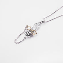 Load image into Gallery viewer, 925 sterling silver funny rabbit necklace childlike and unique retro design. cute accessories,unique design,special day gift,for best friend,popular style,suitable for traveling.925 純銀搞怪長耳兔項鍊，獨特禮物，時尚風格，簡單易搭配，復古童趣款式，適合送禮，畢業禮物，犒賞自己的禮物，出遊旅行配件。
