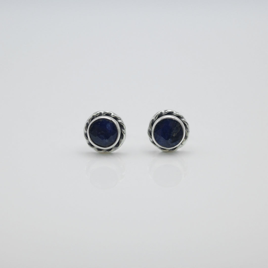 925純銀｜藍寶石耳環 Sapphire Earrings｜E342