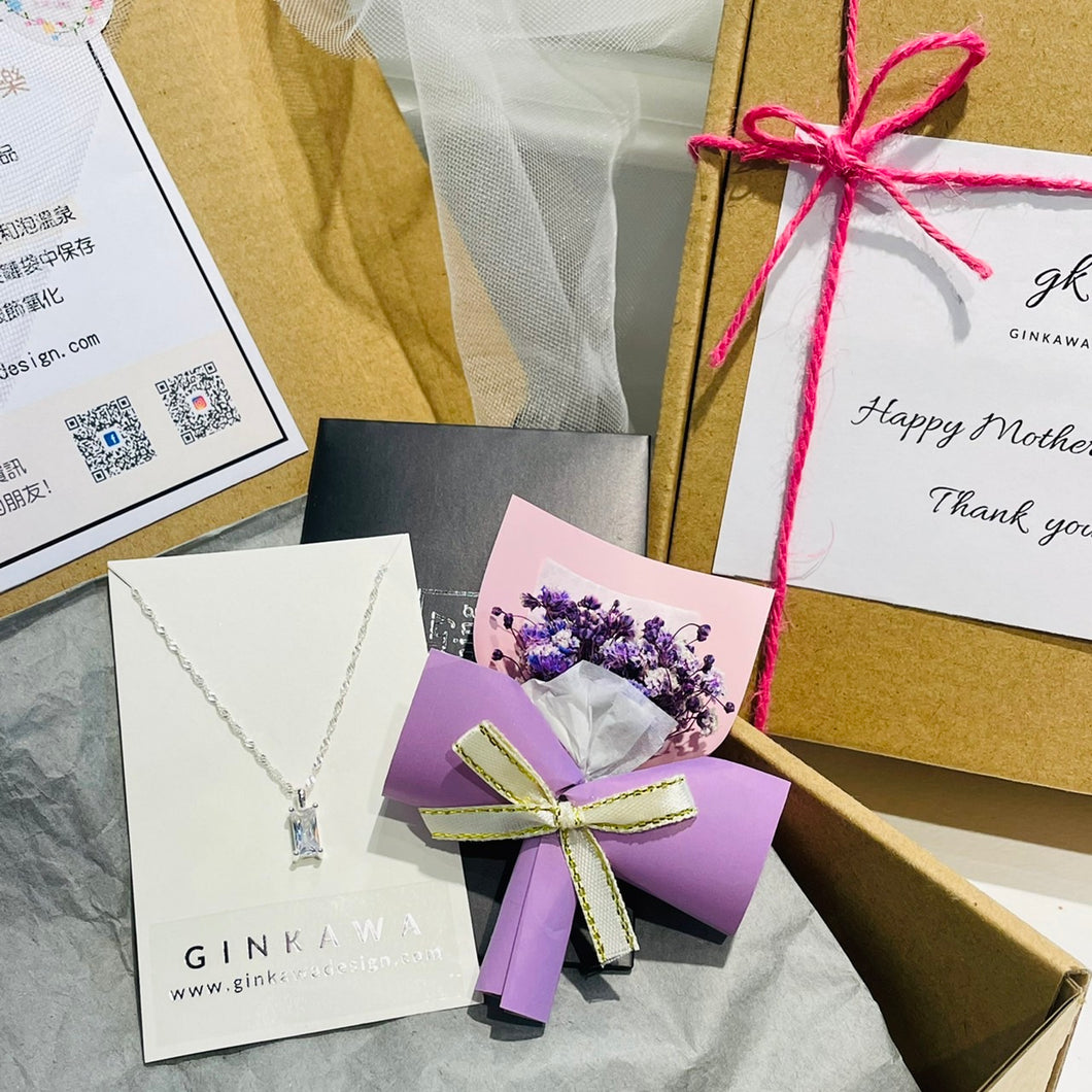 Option B of Ginkawa Mother's Day Giftbox 925 sterling silver Necklace 母親節純銀禮盒套裝