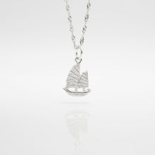 Load image into Gallery viewer, 925 sterling silver sailboat necklace funky and unique design. classic design,FashionJewelry,Teacher’s Day gift,woman’s day,suitable for traveling,gift of blessing.925 純銀帆船項鍊，祝福禮物，日常配件，周年紀念禮物，適合送禮，適合約會穿搭，風格簡約好搭配。
