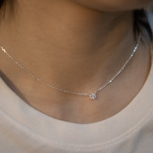 Load image into Gallery viewer, 925 sterling silver mini hexagon crystal necklace with adjustable extension chain. shiny accessories,funky design,suitable for girls,woman’s day,graduation gift,delicate gift,Thanksgiving.925 純銀小六角水鑽項鍊，氣質款式，高級禮物，優雅質感，適合約會穿搭，適合姊妹聚會，紀念禮物，定情禮物。
